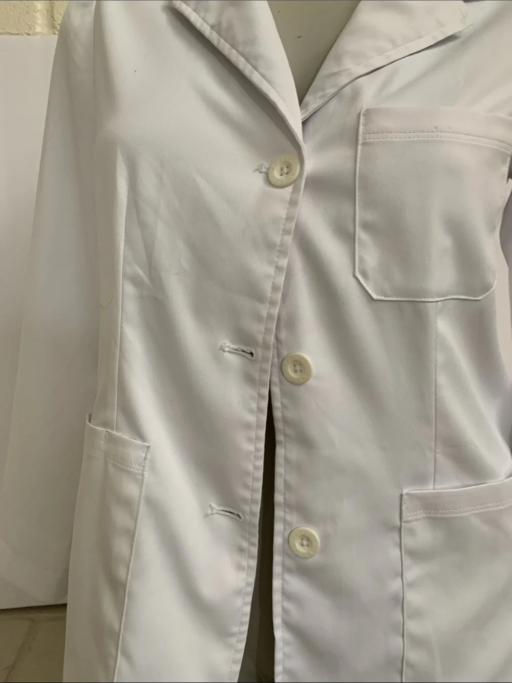 Women's White Three-Button Lab Blazer Jacket